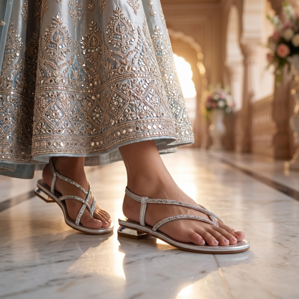Women's Bridal Flat Heel Sandal