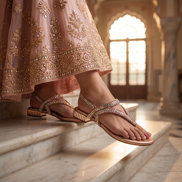 Women's Bridal Flat Heel Sandal