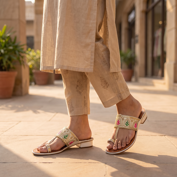 Women's Ethnic Block Heel Kolhapuri