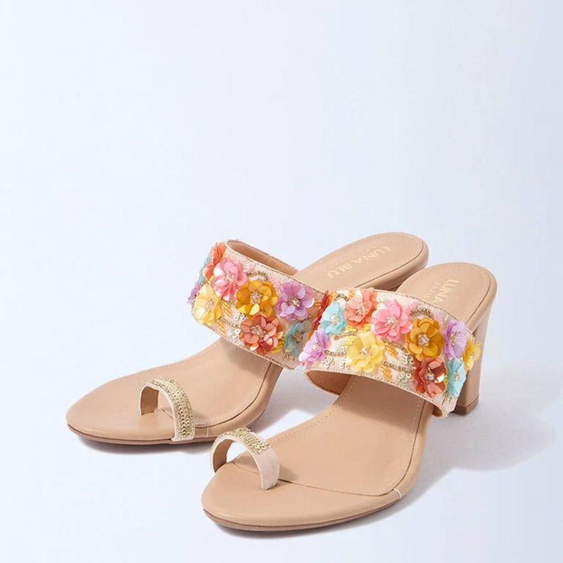 Flat Heel Printed Sandals